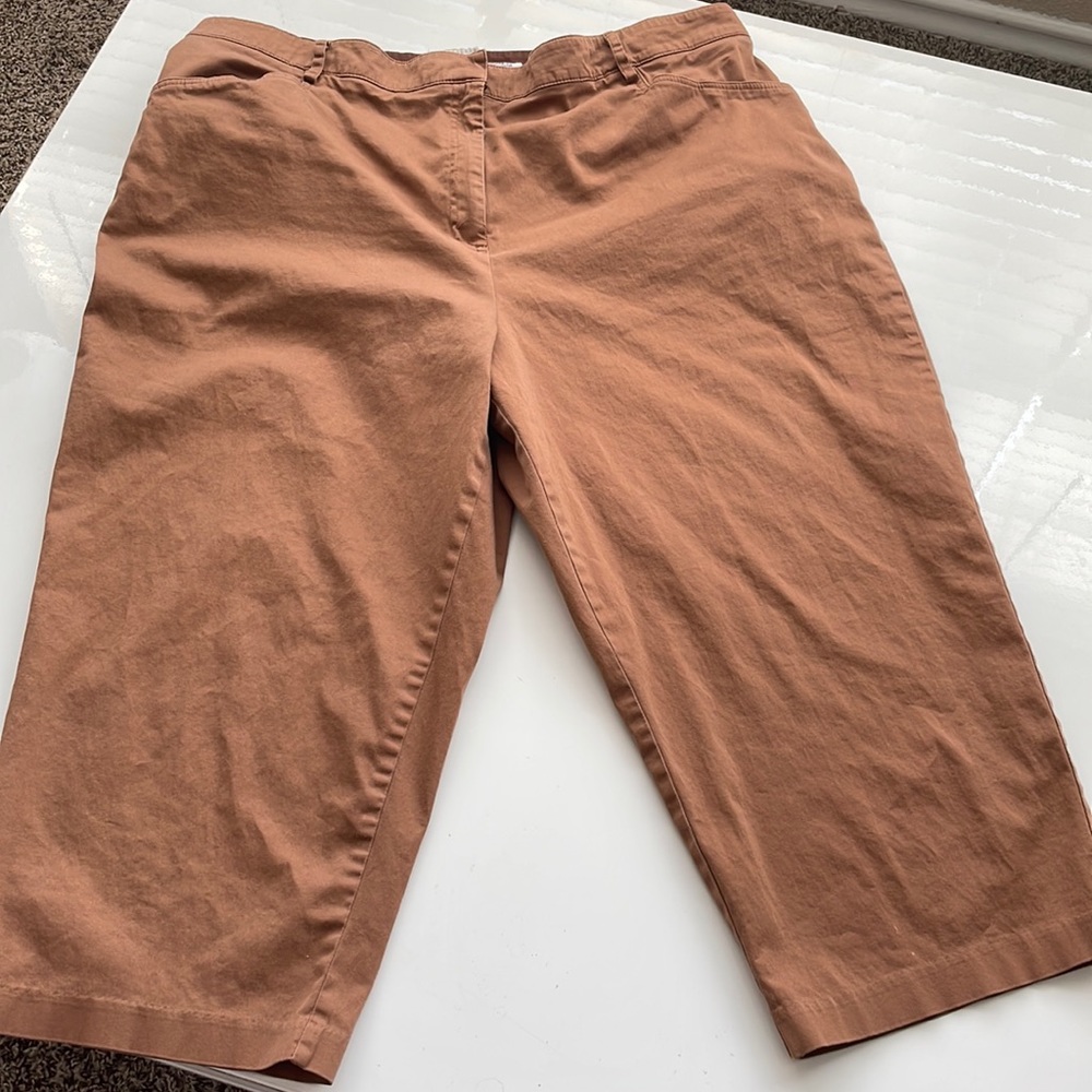 White Stag stretch women’s plus size brown capris